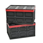 Shop LC Homesmart Set of 2 Organizer Box Black Large Space Folding Travel Holder Keepsake Storage Case