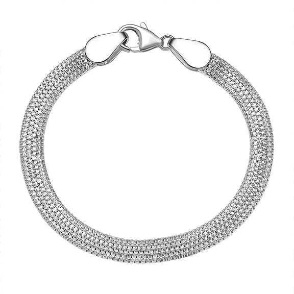 Shop LC Layering Box Link Bracelet in Sterling Silver 7.25 In 7.3 Grams