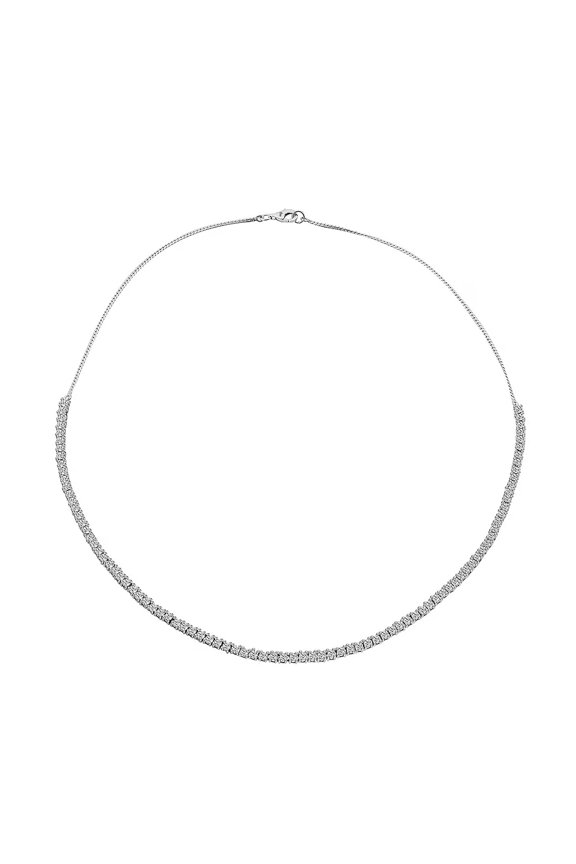 Luxuriant Lab Grown Diamond G-H SI 4 ctw Necklace in Rhodium Over Sterling Silver 18 Inches Christmas Gifts