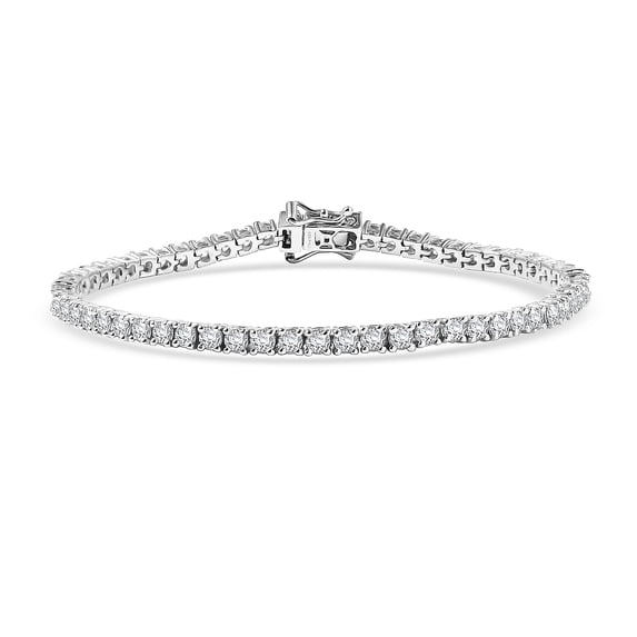 Shop LC Moissanite 6.00 ctw Bracelet in Rhodium Over Sterling Silver 8.00 In