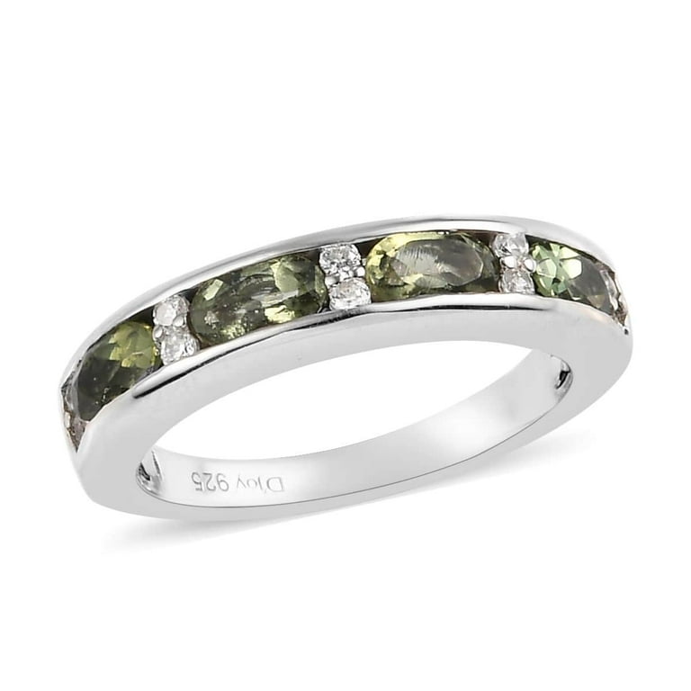 Female hot sale moldavite ring