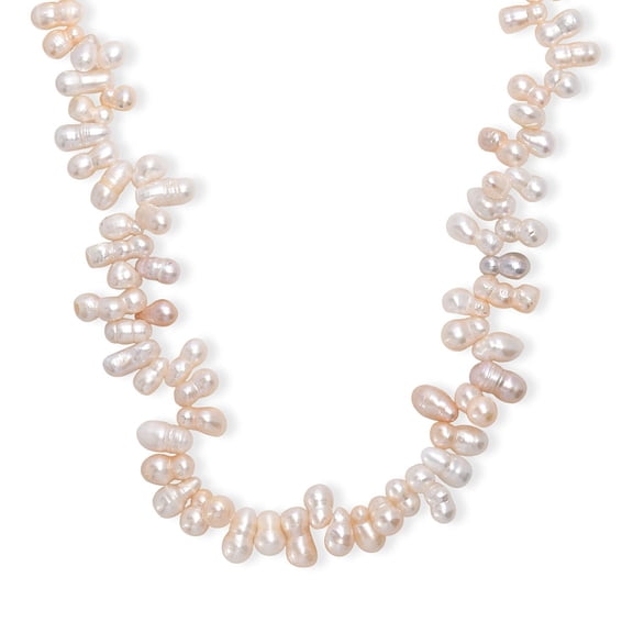 Multi Color Freshwater Pearl Necklace in Rhodium Over Sterling Silver 18 Inches Christmas Gifts