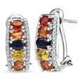 thumbnail image 1 of Multi Sapphire and White Zircon 2.75 ctw Earrings in Rhodium Over Sterling Silver Christmas Gifts, 1 of 1