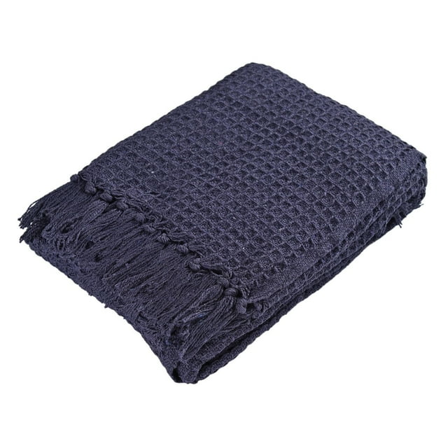 Shop LC Navy Blue Pattern Cotton Throw Super Soft with