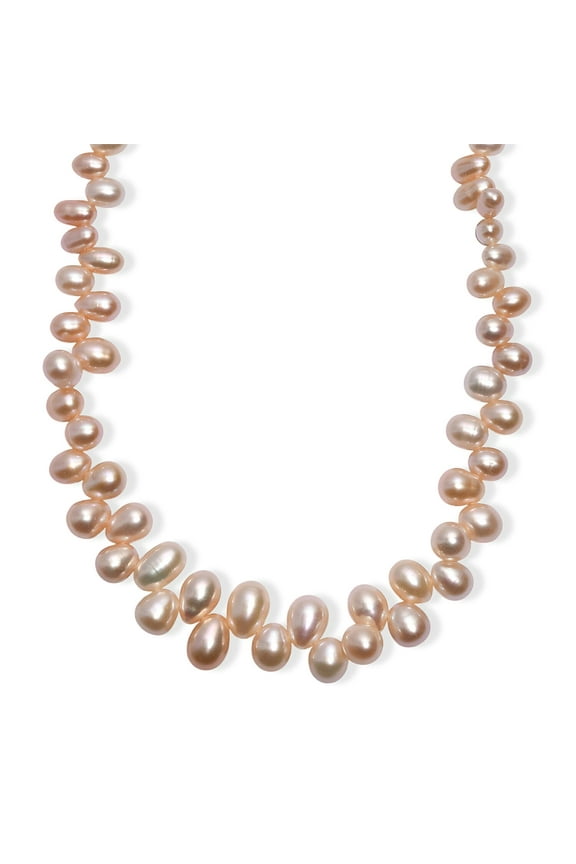 Peach Freshwater Pearl Dancing Bubbles Necklace 18 Inches in 18K Vermeil Yellow Gold Over Sterling Silver Christmas Gifts