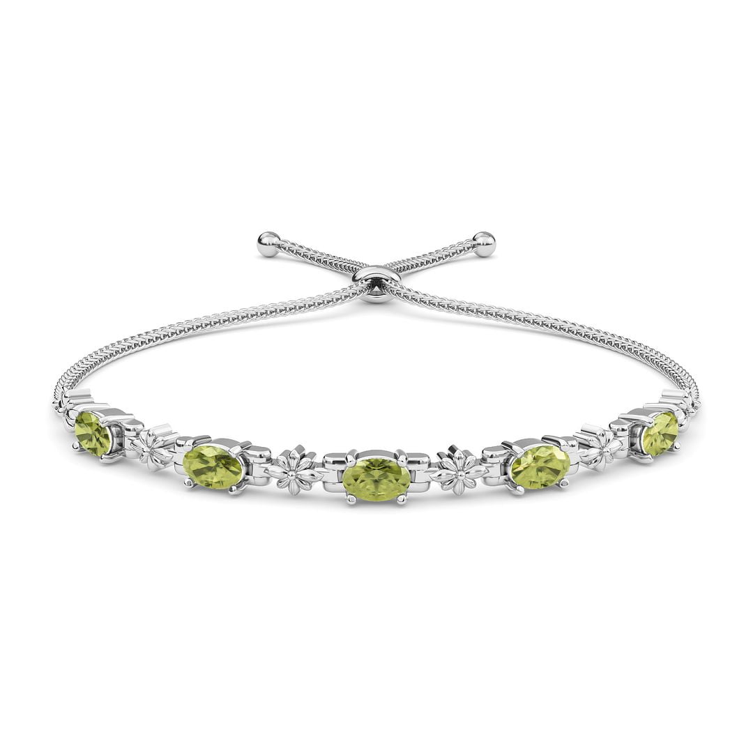 Shop LC Peridot Bolo Bracelet Adjustable Chain Ct 2.4 Gifts