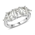 thumbnail image 1 of Petalite 2.70 ctw Trilogy Ring in Rhodium Over Sterling Silver Size 10 Christmas Gifts, 1 of 1