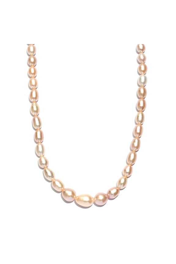 Pink Freshwater Pearl Necklace in 18K Vermeil Rose Gold Over Sterling Silver 18 Inches Christmas Gifts