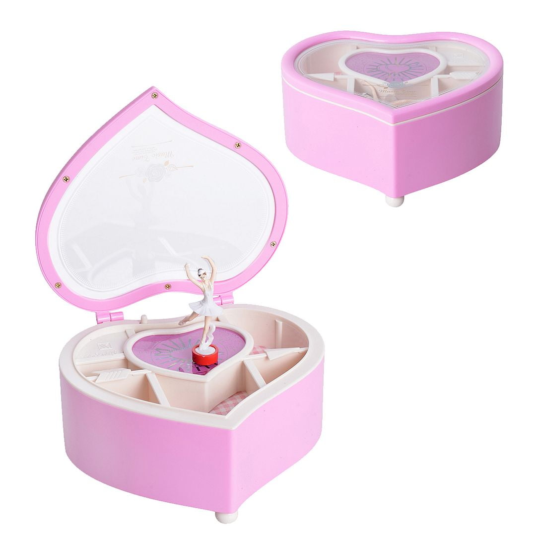 Shop LC Pink Heart Shape Ballerina Jewelry Box with Ballet Dancing Musical  Memory Boxes Keepsake for Room Decor, Birthday  Valentine Gifts 