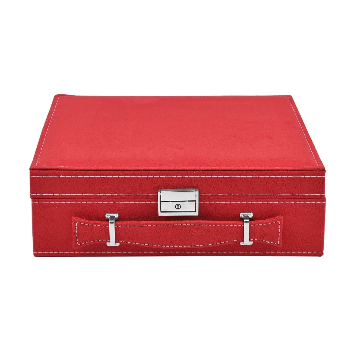 Shop LC Red Color Velvet Briefcase Style 2Tier Jewelry Box with Anti