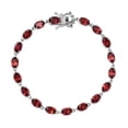 thumbnail image 1 of Shop LC Red Garnet Oval 925 Sterling Silver Bracelet for Women Jewelry Size 6.5" Ct 8.73 Birthday Gifts, 1 of 8