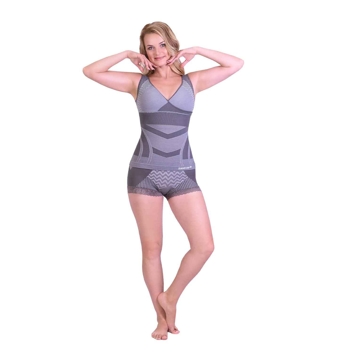 Shop LC SANKOM Gray Color Patent Shaping Camisole with Bra with Bamboo  Fibers - XXXL Birthday Gifts