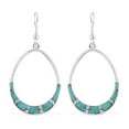 thumbnail image 1 of 925 Sterling Silver Turquoise Earrings for Women Gemstone Drop Dangle Birthstone Boho Western Turquoise Jewelry Birthday Christmas Gifts for Women, 1 of 7
