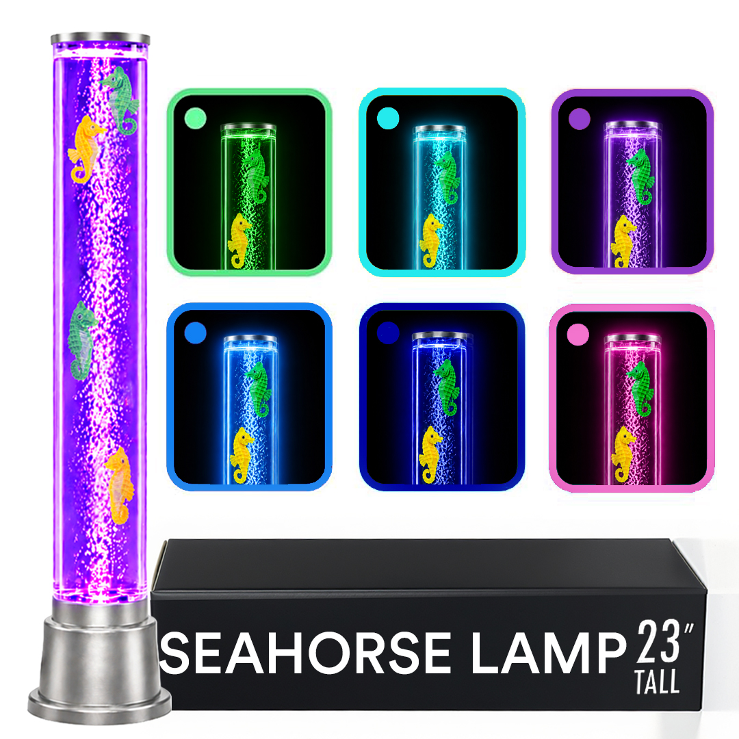 Shop LC Seahorse Fish Lamp Sensory Bubble Tube 6 LED Color Changing 1.9FT