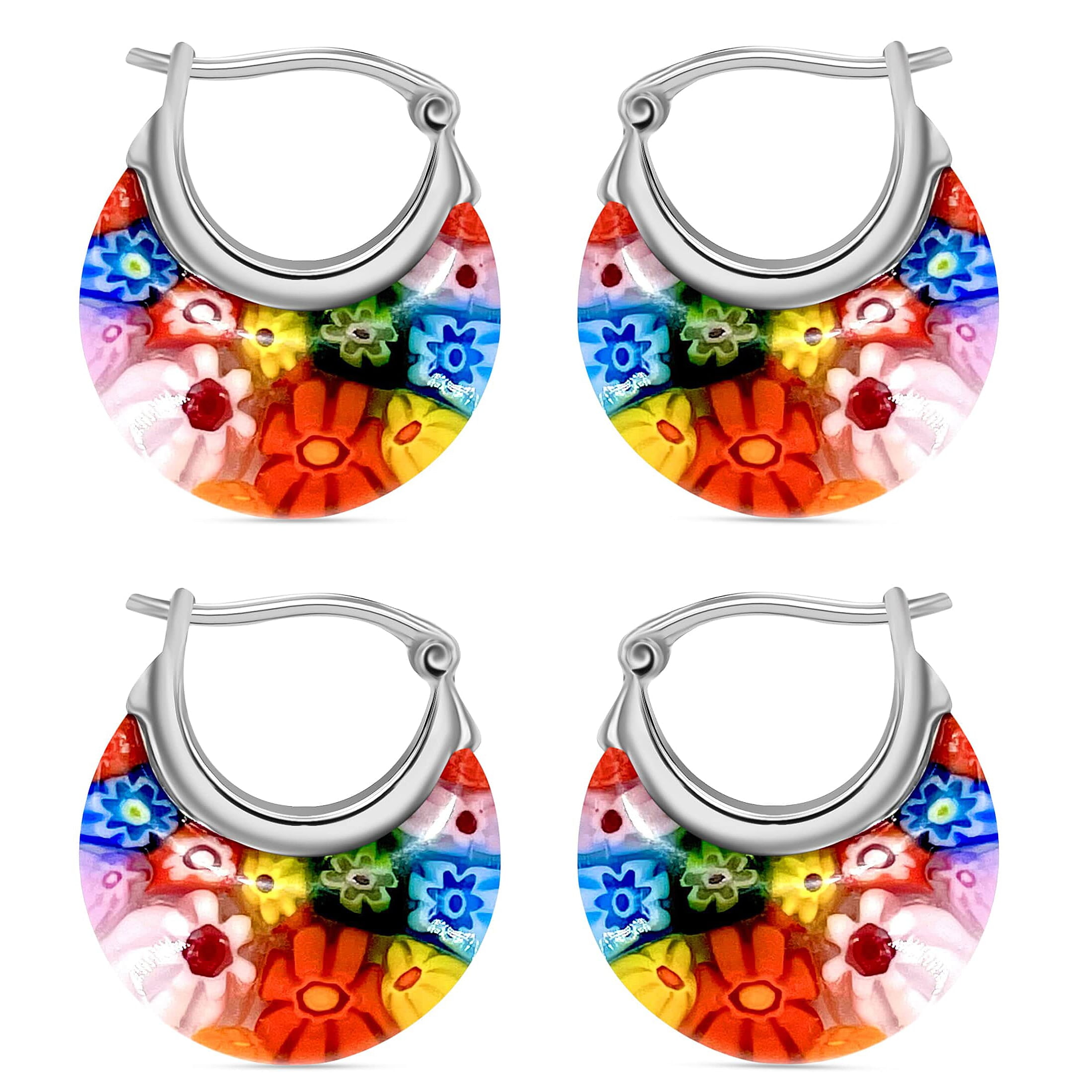 Shop LC Multi Color Murano Glass Flower Ring Shop LC Murano Style
