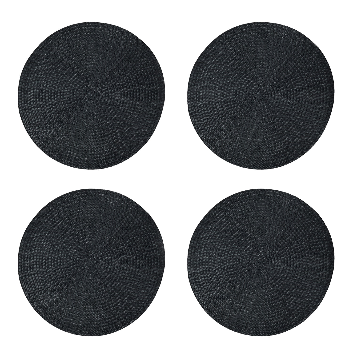 Shop LC Set of 4 Black Polypropylene Polyester Placemats Anti Slip