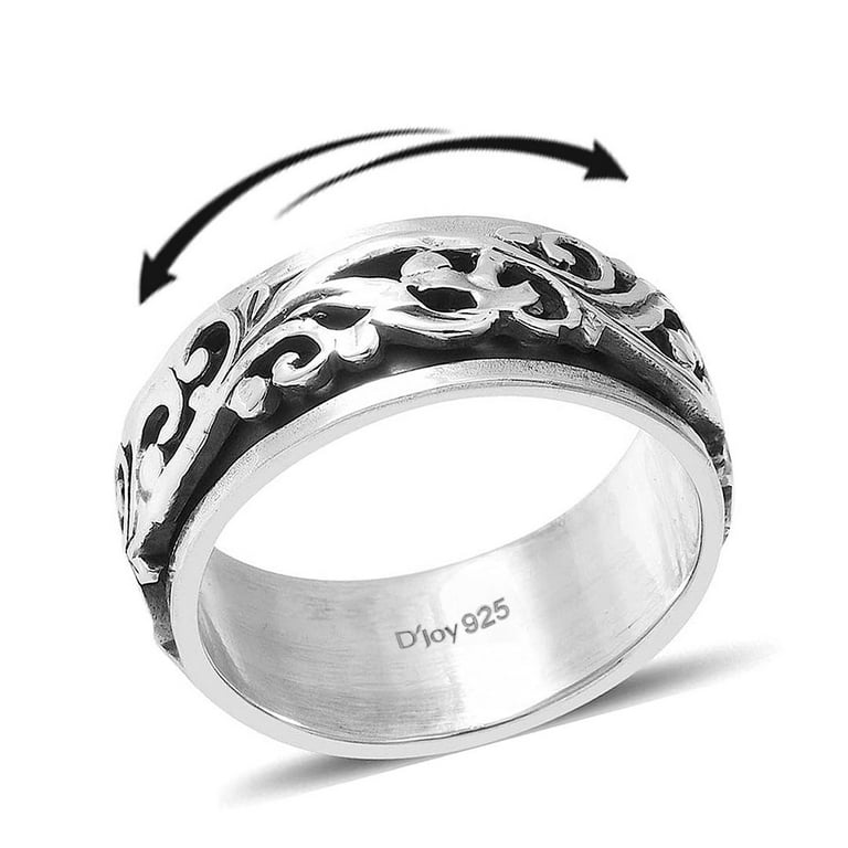 Shop LC Spinner Ring for Women - Spinning Anxiety Ring for Men - Wedding  Band 925 Sterling Silver Platinum Plated Celtic Statement Boho Jewelry  Stress