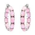 thumbnail image 1 of Shop LC Stainless Steel Pink Resin Hoop Earrings Unique Jewelry Gift for Women, 1 of 9
