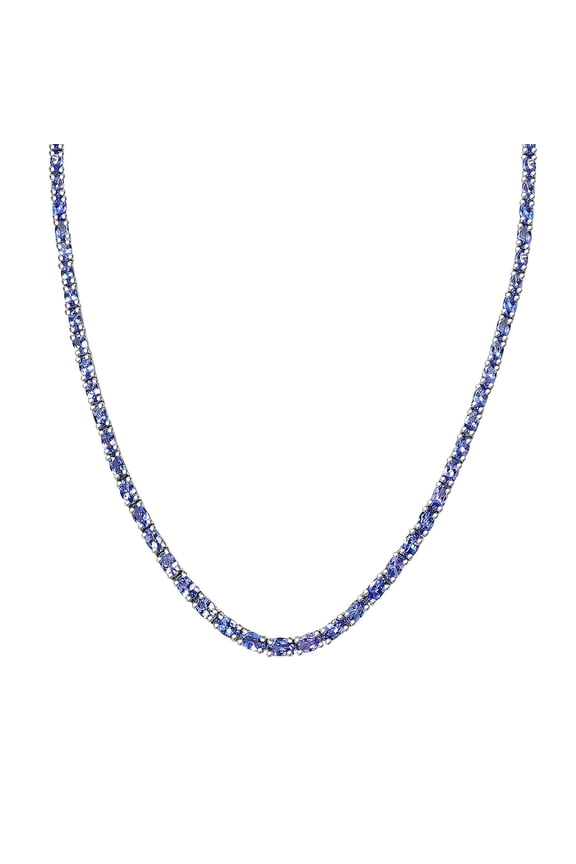 Tanzanite 19.0 ctw Necklace in Rhodium Over Sterling Silver 18 Inches