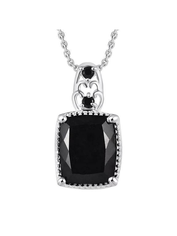 Tourmaline Spinel Pendant in 925 Sterling Silver & Steel Chain 20"