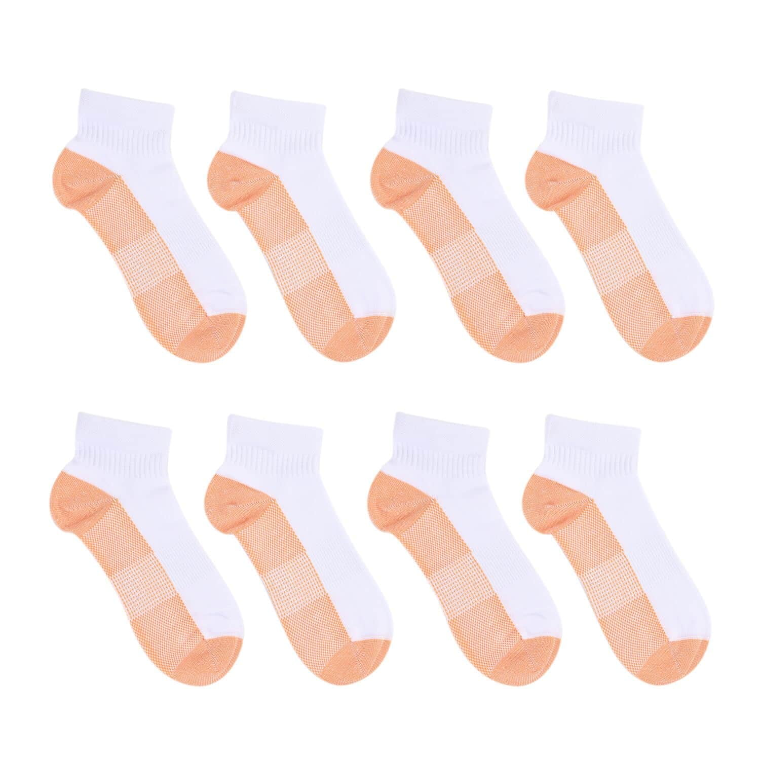 Shop LC White 4 Pairs Copper Compression Ankle Socks Everyday Wear