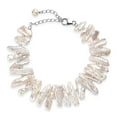 thumbnail image 1 of White Keshi Pearl Bracelet in Rhodium Over Sterling Silver 7.25 In Christmas Gifts, 1 of 1