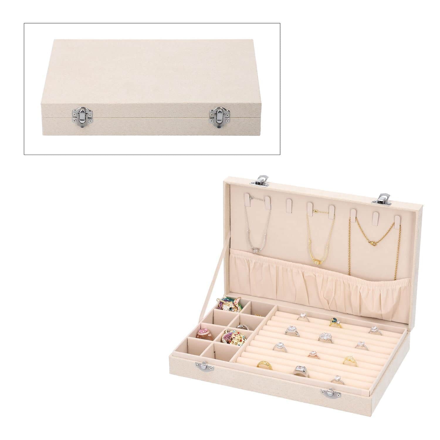 Buy Burgundy Velvet Jewelry Box with Anti Tarnish Lining & Lock