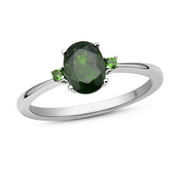 Shop LC Women Sterling Silver Rhodium over Chrome Diopside Ring Size 10 Ct 1.3
