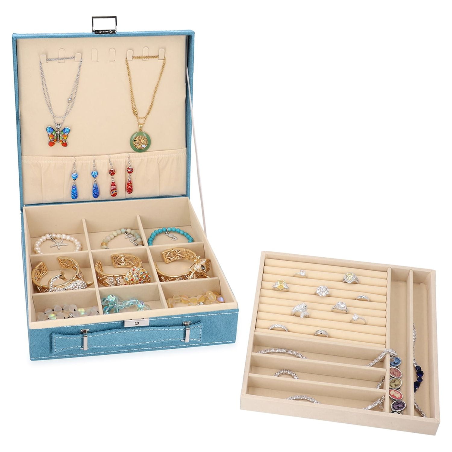 Turquoise Jewelry Organizer Box with Anti-Tarnish Ghana Ubuy