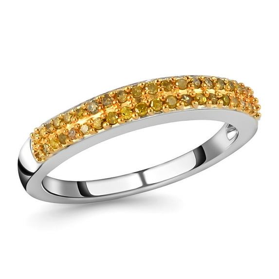 Shop LC Women Engagement Ring 925 Sterling Silver Yellow Real Diamond Jewelry Size 6