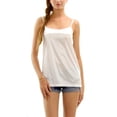 thumbnail image 1 of [Shop Lev] Women's Basic Satin Full Slip Top Camisole (IVORY, LARGE), 1 of 3