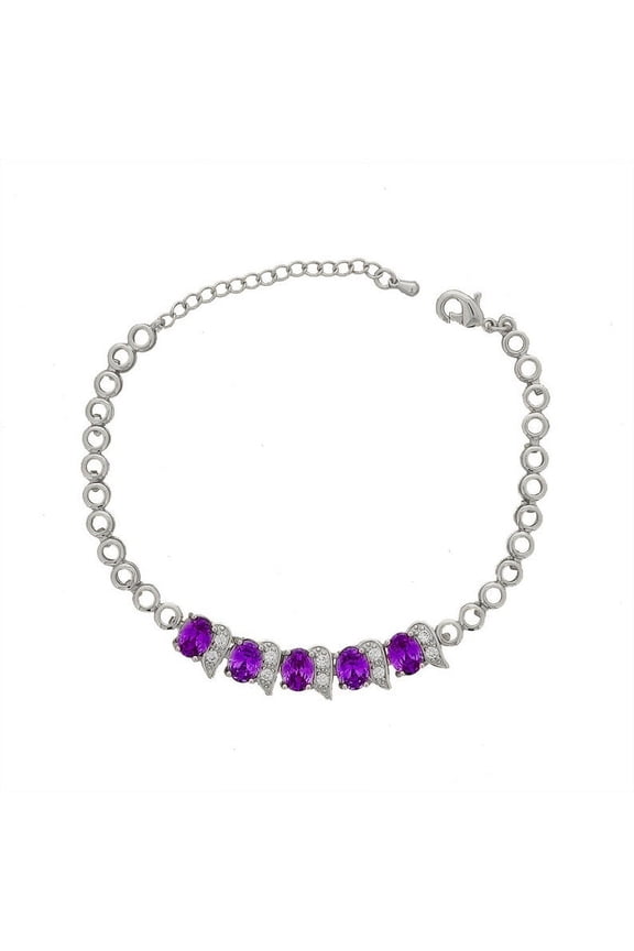 Shop Modern CZ Anket For Girls, 8"+2" Inch Adjustable Size