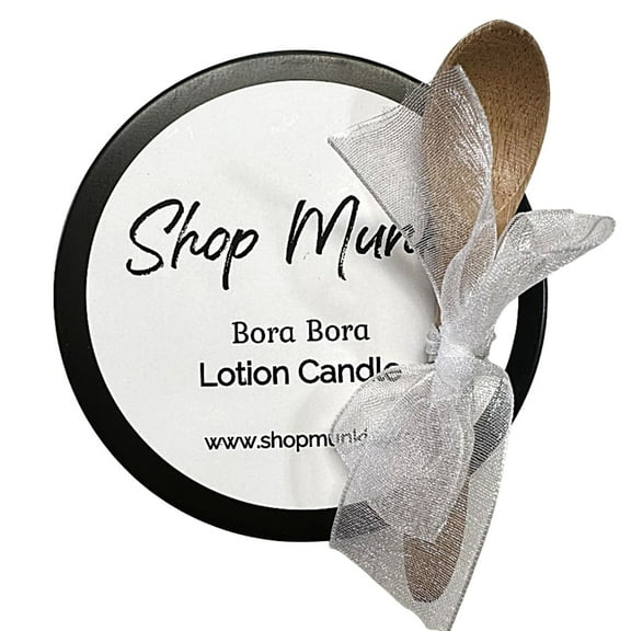 Shop Munki 8oz Shea Butter and Soy Wax Lotion Candles (Bora Bora/Black)