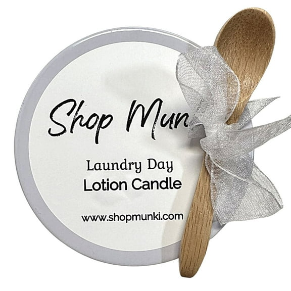 Shop Munki 8oz Shea Butter and Soy Wax Lotion Candles (Laundry Day/White)