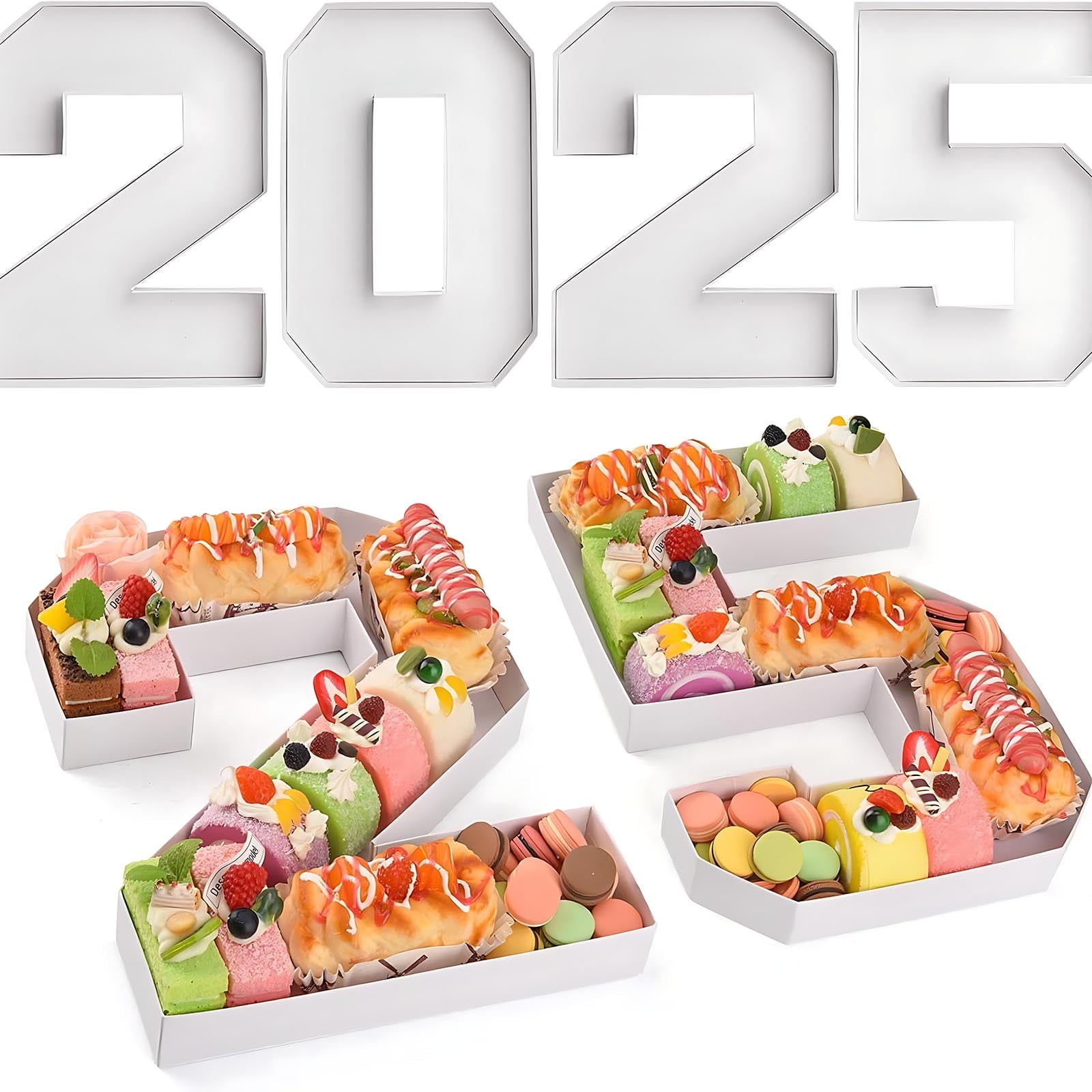 Shop Now, ​​2025 Creative Snack Box, Digital Candy/Fruit Platter for Graduation Parties, Reusable Serving Tray​​ Limited Time Savings | Paper, White, Angeler
