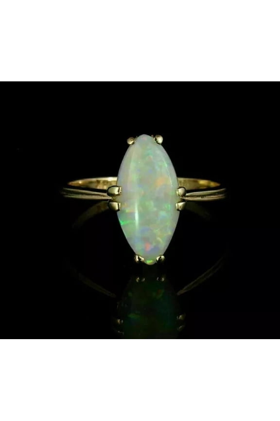 Shop Now 3Ct Marquise Cut Fire Opal Women's Halo Anniversary Gift Ring14k Yellow Gold Plated Silver