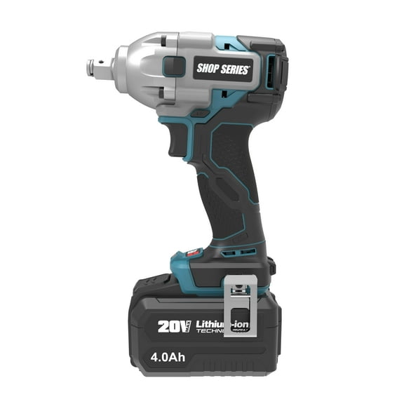 Shop Series SS2407 20V Brushless Cordless Battery Powered Impact Wrench Battery and Charger Included
