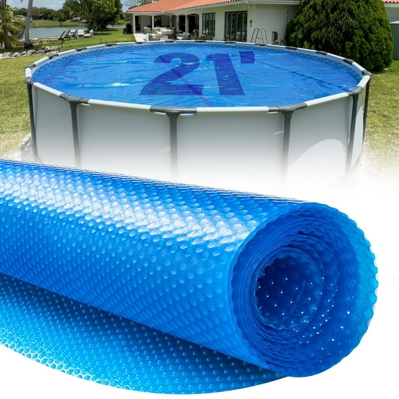Shop Square 21' Round Solar Pool Cover, 8 mil, for Inground and Above Ground Pools, Blue