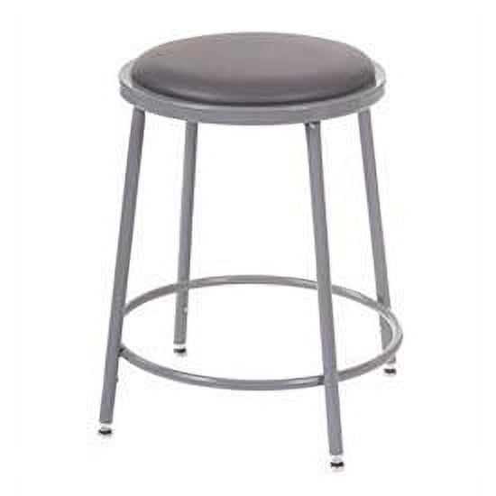 Interion Steel Shop Stool with Padded Seat - Adjustable Height 19"" - 27"" - Gra
