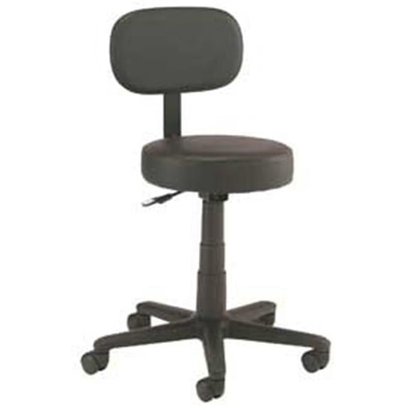 Shop Stool with Backrest - Black