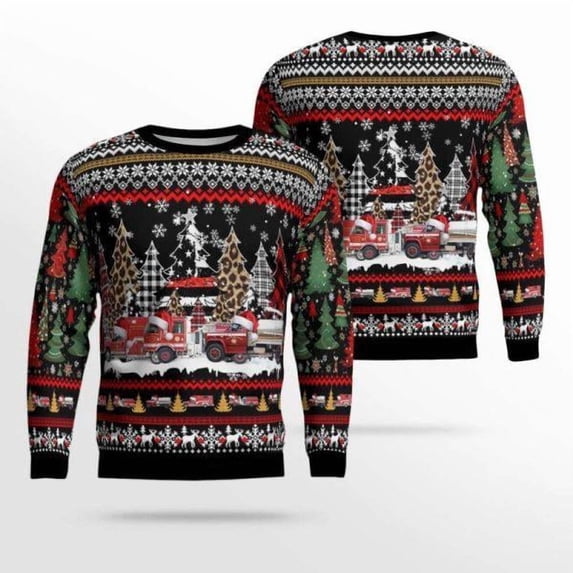 Shop The North Carolina Beech Mountain Volunteer Fire 3D Christmas Sweater – Christmas Gifts For Firefighters