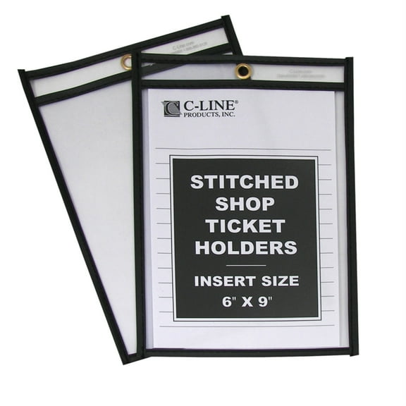 Shop Ticket Holders, Stitched, Both Sides Clear, 50 Sheets, 6 X 9, 25/box | Bundle of 5