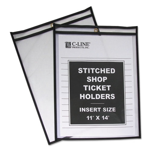 Shop Ticket Holders, Stitched, Both Sides Clear, 75 Sheets, 11 X 14, 25/box | Bundle of 10 Boxes