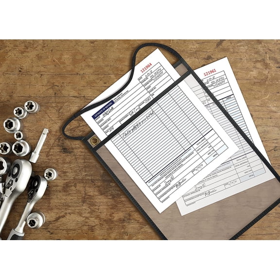 Shop Ticket Holders with Hanging Strap 15 Pack, 9 x 12 Inch Clear Pocket Sleeves