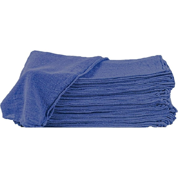 Shop Towels – Blue, 12x14 Inches, 500-Pack – Cotton-Rich, Reusable, Lint-Free, Highly Absorbent Cleaning Cloths for Garage, Car Wash, Auto Detailing, Painting, and Workshops