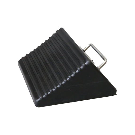 Shop Tuff Rubber Wheel Chock with Handle for Wheel Immobilizers, Black