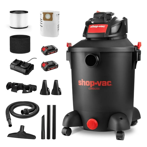 Shop-Vac 20V Cordless 10 Gallon Wet Dry Vacuum with (2) 2.0Ah Batteries and Charger