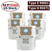 Shop Vac 5-8 Gallon Bags, ALYYDBG Type E - 90661 9066133; Type H 90671 9067133 High-Effiency Filter Bags (5 Pack)