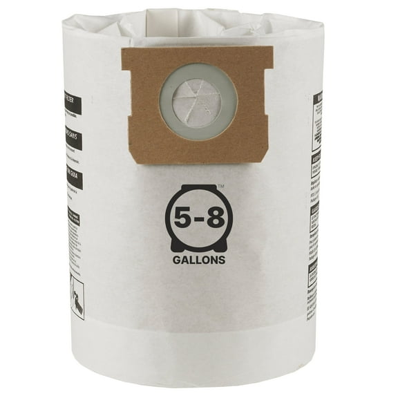 Shop-Vac 5-8 Gallon Disposable Filter Bags, 5 Pack