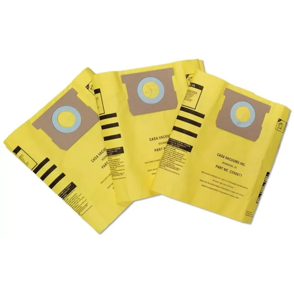 Shop Vac 5-8 Gallon High Efficiency Bags-3Pk-Fits All Tank Sizes By Casa Vacuums